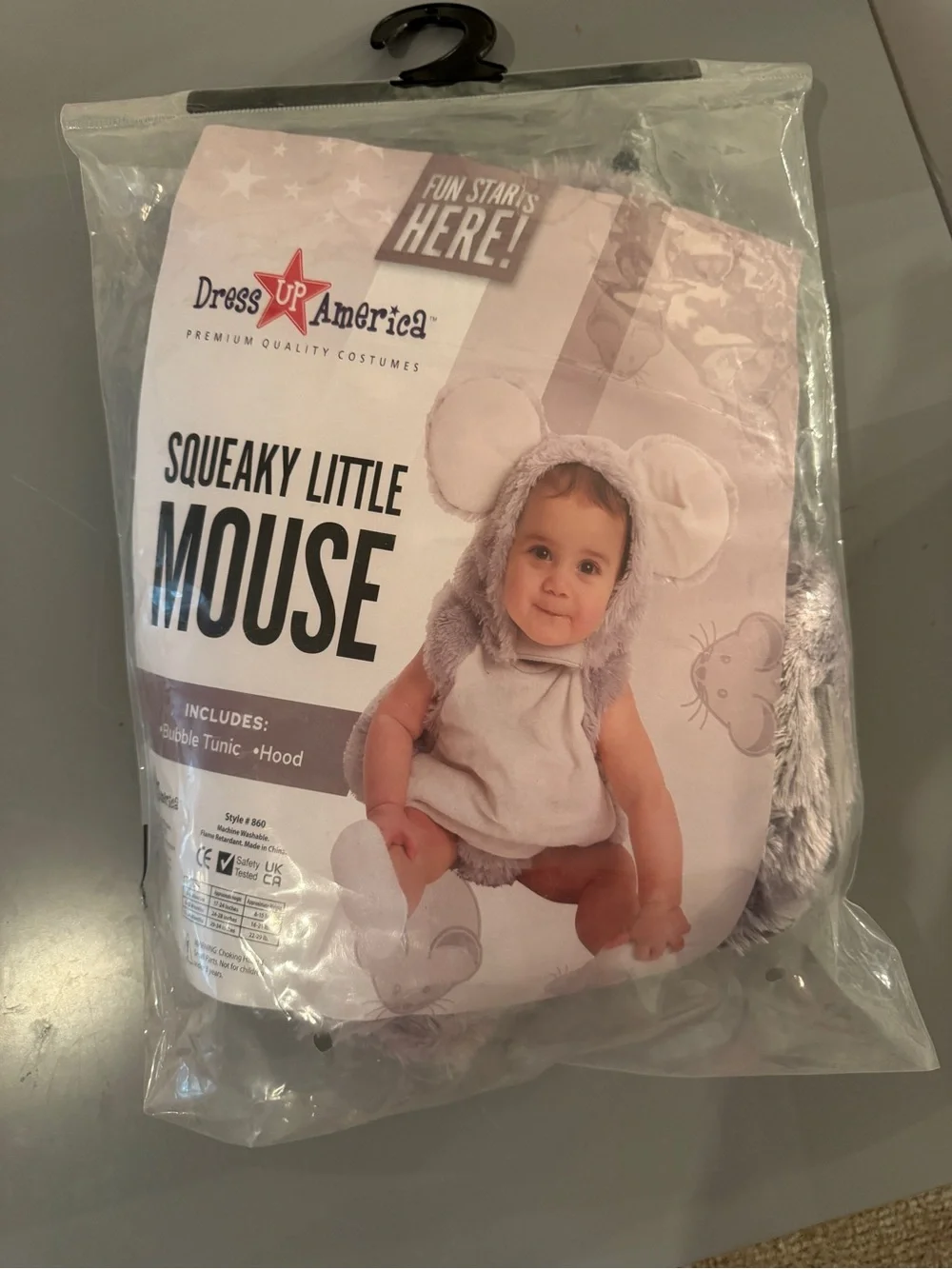 Dress Up America Squeaky Little Mouse Kids Halloween Costume - Gray